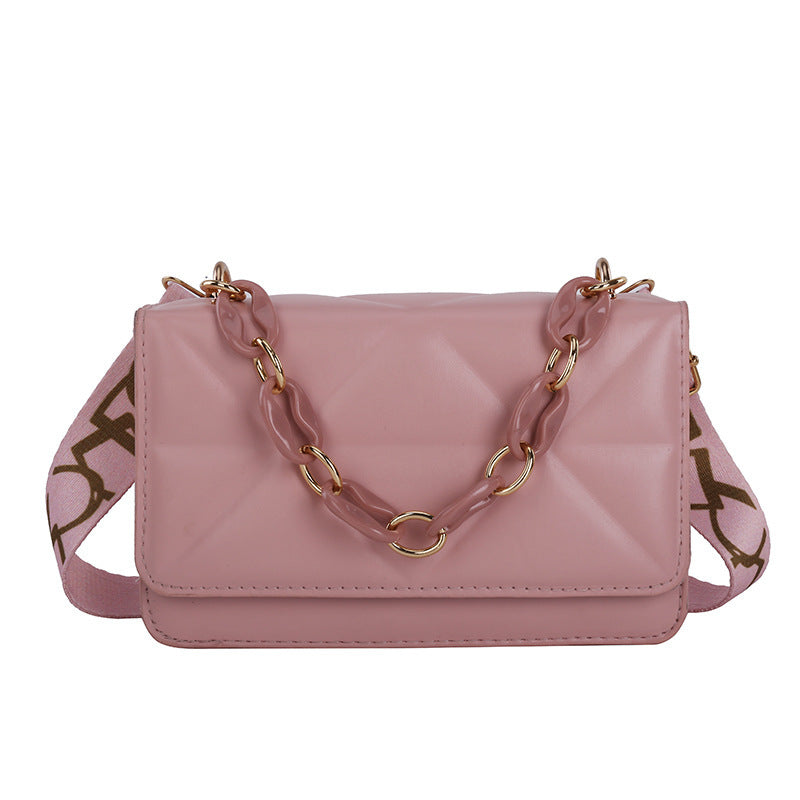 Wholesale PU Broadband Crossbody Shoulder Small Square Bag